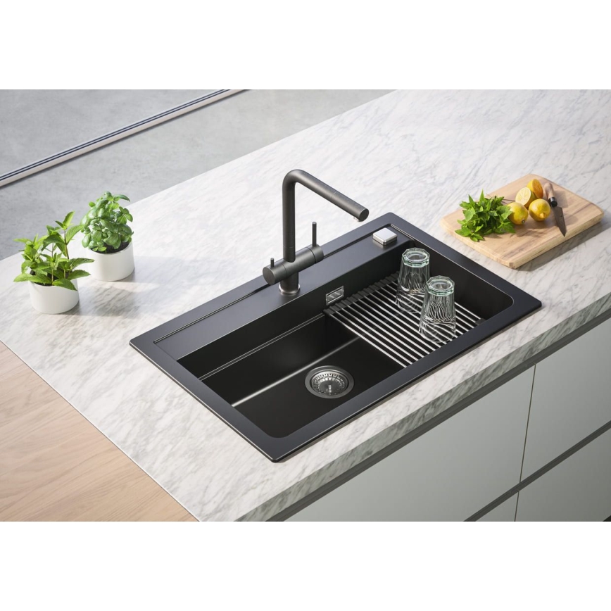 ALVEUS 1139808 - Кран за мивка AGUILA 33,3 см гранит/черен