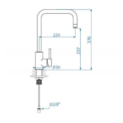 ALVEUS 1139812 - Кран за мивка DUAL 37 см гранит/черен