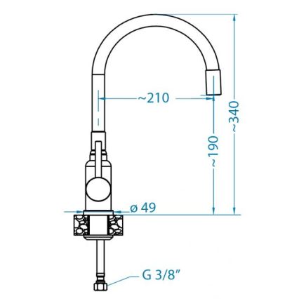 ALVEUS 1144432 - Кран за мивка с гъвкаво рамо MINTAS 34 см месинг/матов стомана/черен