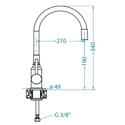 ALVEUS 1144433 - Кран за мивка с гъвкаво рамо MINTAS 34 см месинг/матов черен