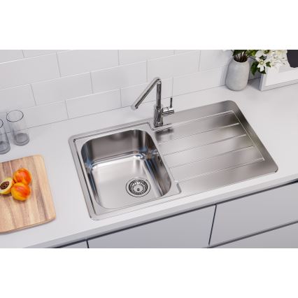 ALVEUS 1144640 - Кухненска мивка LINE 86x50 см матов стомана/сатен, без ексцентричен механизъм