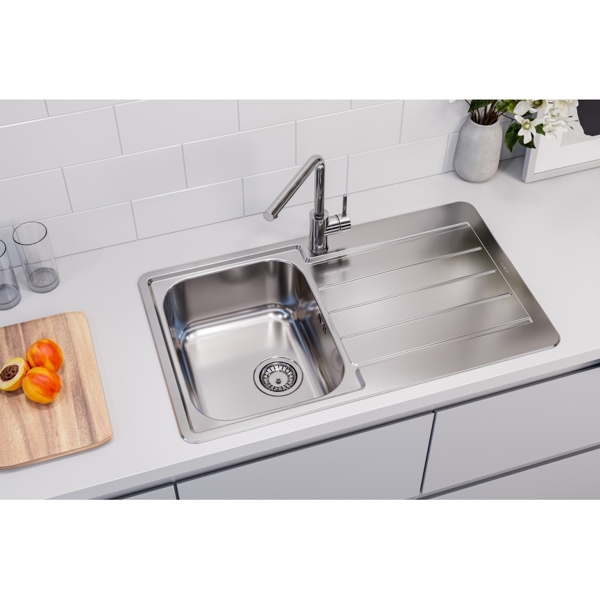 ALVEUS 1144640 - Кухненска мивка LINE 86x50 см матов стомана/сатен, без ексцентричен механизъм