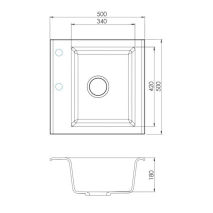 ALVEUS 1149111 - Кухненска мивка GEM 50x50 см гранит/бежов