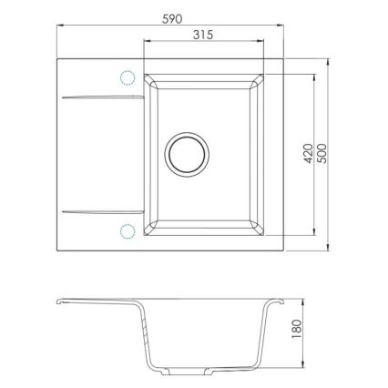 ALVEUS 1149114 - Кухненска мивка GEM 59x50 см гранит/бежов