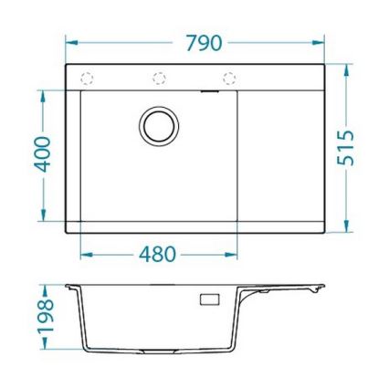 ALVEUS 1149302 - кухненска мивка PURE 79x51,5 см гранит/кафява