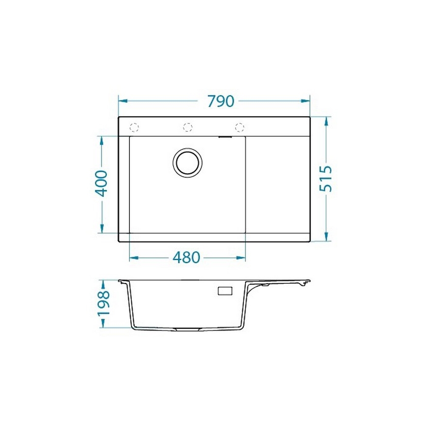ALVEUS 1149304 - Кухненска мивка PURE 79x51,5 см гранит/черна