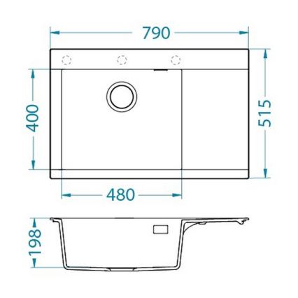 ALVEUS 1149504 - Кухненска мивка PURE 79x51,5 см гранит/черен
