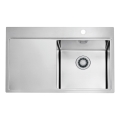 ALVEUS 1149516 - Кухненска мивка PURE 79x52,5 cm, сатеново покритие, дясна + сифон с механизъм за бързо затваряне