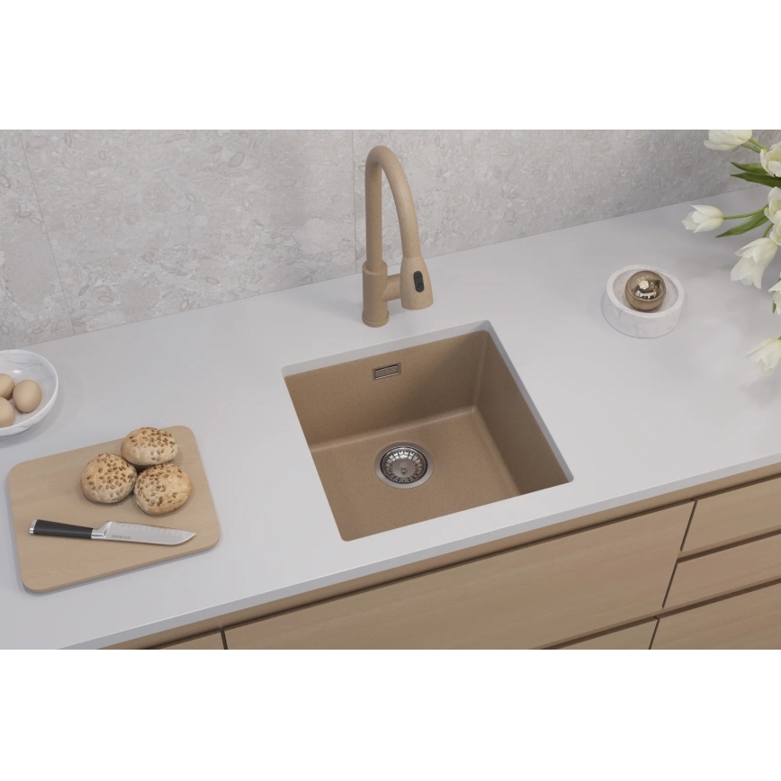 ALVEUS 1150047 - Кухненска мивка OMNI 45x45 см гранит/бежов