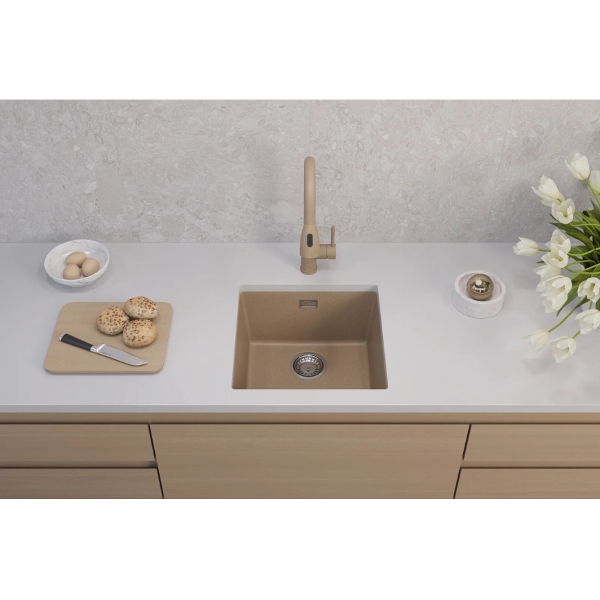 ALVEUS 1150047 - Кухненска мивка OMNI 45x45 см гранит/бежов