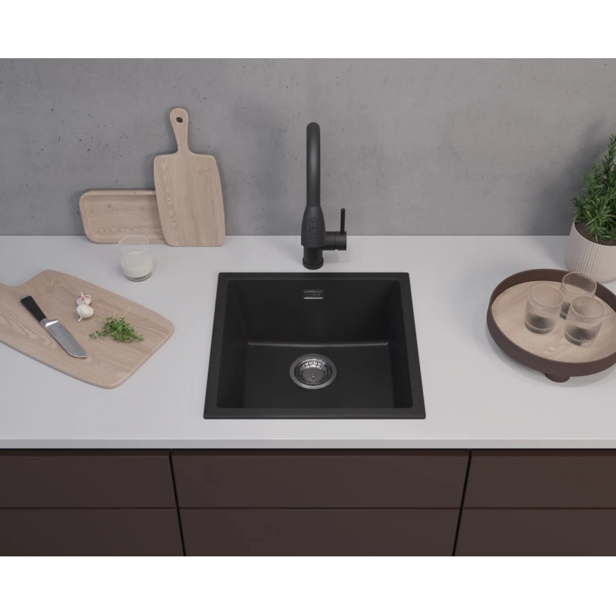 ALVEUS 1150048 - Кухненска мивка OMNI 45x45 см гранит/черен
