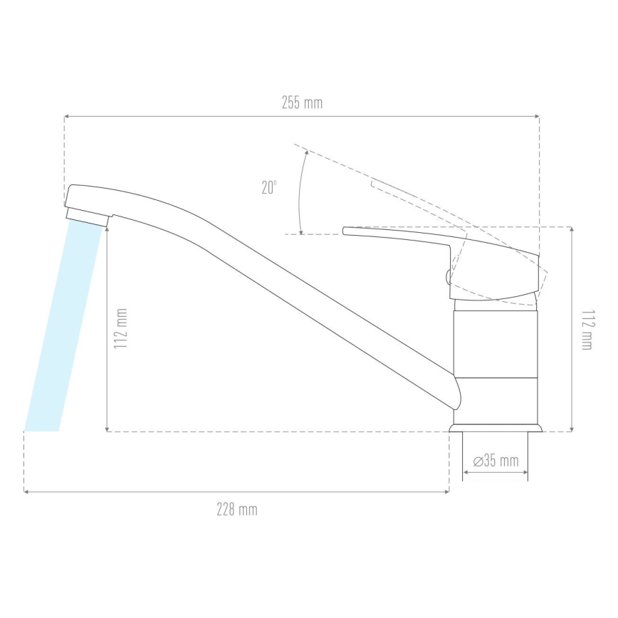 ALVEUS 1150800 - Смесител за мивка CLARA 13,5 см гранит/черен