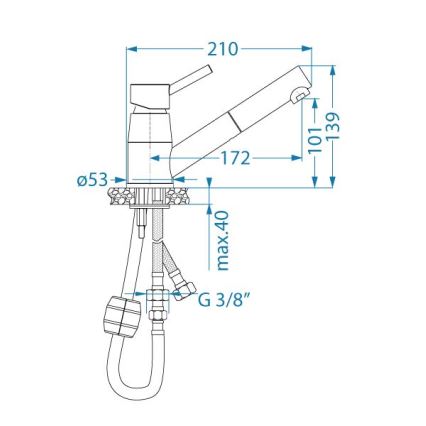 ALVEUS 1150888 - Кран за мивка с издърпваща се пръскачка NANO 13,9 см лъскав хром