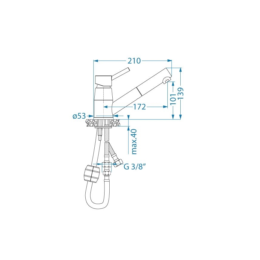 ALVEUS 1150888 - Кран за мивка с издърпваща се пръскачка NANO 13,9 см лъскав хром
