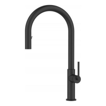 ALVEUS 1150895 - Кран за мивка с издърпваща се пръскачка ORION 44,2 см черен