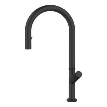 ALVEUS 1150908 - Кран за мивка с издърпваща се пръскачка SWAN 44,9 см черен