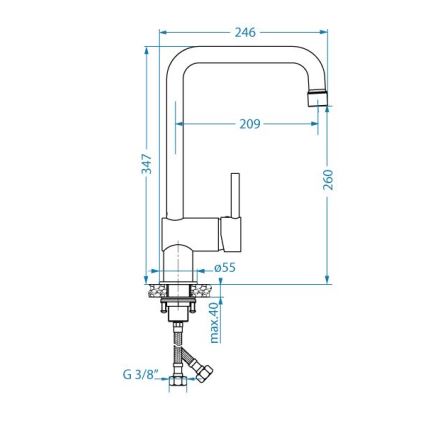 ALVEUS 1150925 - Кран за мивка STELLA 34,7 см черен