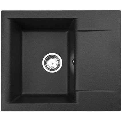 ALVEUS SETA23197 - Кухненска мивка CADIT 59x50 см + смесител за мивка с гъвкаво рамо MINTAS 34 см гранит/матово черно