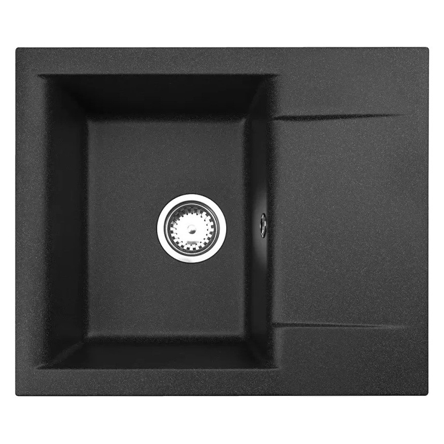 ALVEUS SETA23197 - Кухненска мивка CADIT 59x50 см + смесител за мивка с гъвкаво рамо MINTAS 34 см гранит/матово черно