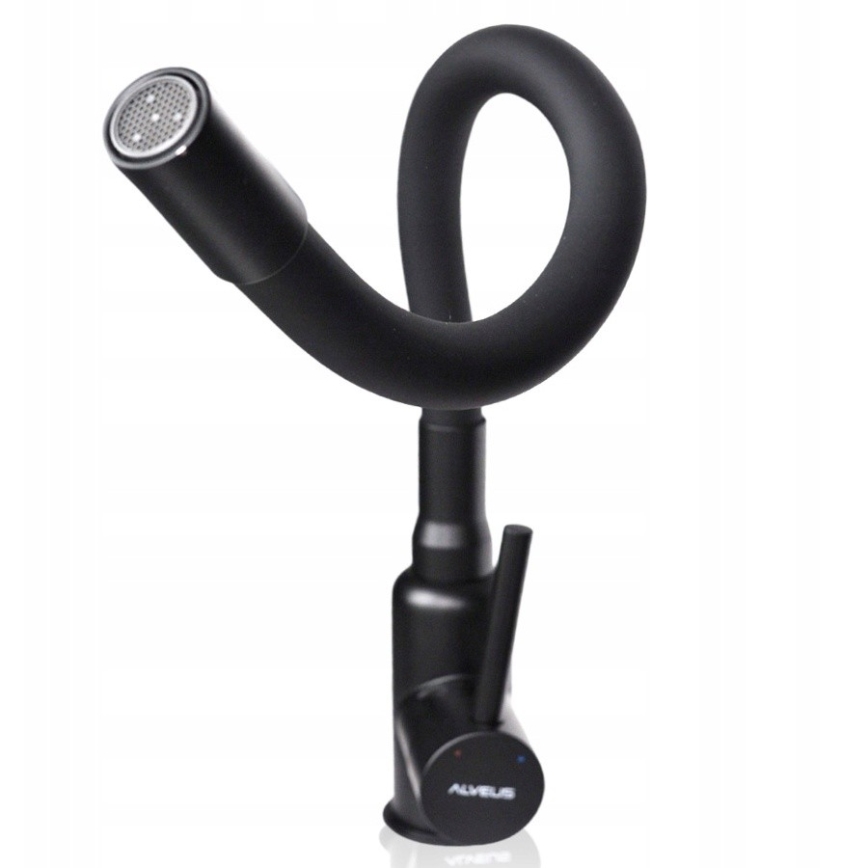 ALVEUS SETA23228 - Кухненска мивка ATROX 59x50 cm + смесител за мивка MINTAS 34 cm с гъвкаво подвижно рамо гранит/матово черно