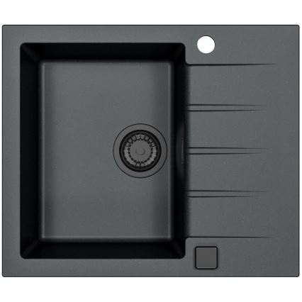 ALVEUS SETA23230 - Кухненска мивка CADIT 59x50 см + смесител за мивка с гъвкав излив MINTAS 34 см гранит/матово черно