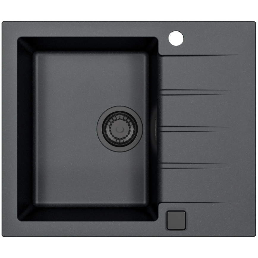 ALVEUS SETA23230 - Кухненска мивка CADIT 59x50 см + смесител за мивка с гъвкав излив MINTAS 34 см гранит/матово черно