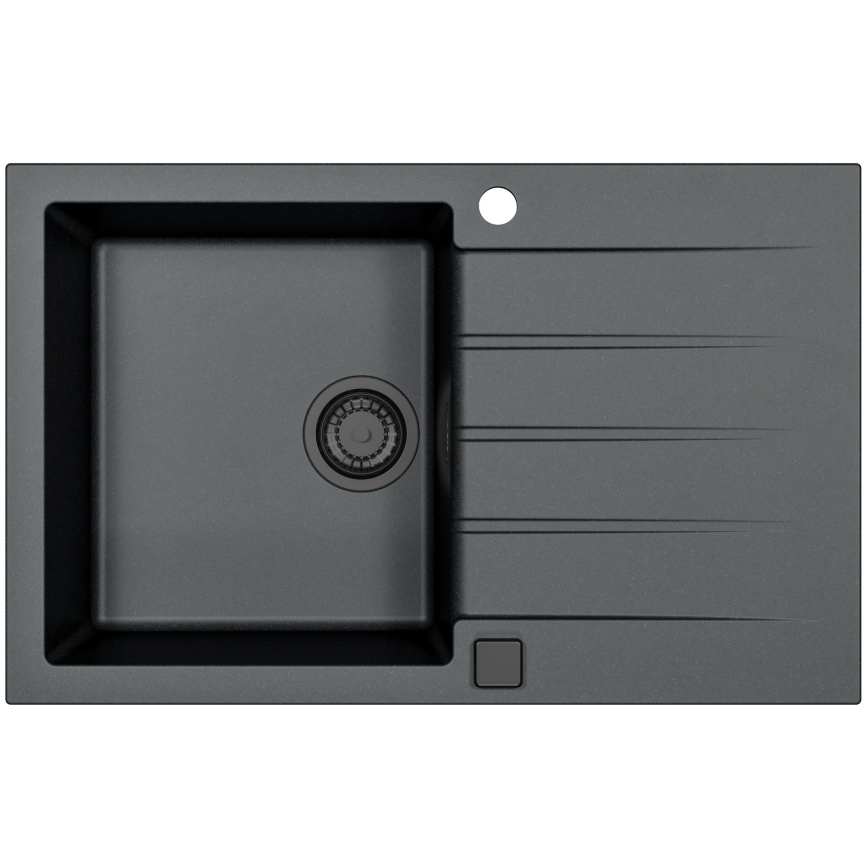 ALVEUS SETA23231 - Кухненска мивка CADIT 79x50 см + смесител с гъвкаво рамо MINTAS 34 см гранит/матов черен