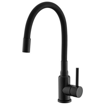 ALVEUS SETA23232 - Кухненска мивка CADIT 86x50 см + смесител с гъвкаво рамо MINTAS 34 см гранит/матов черен