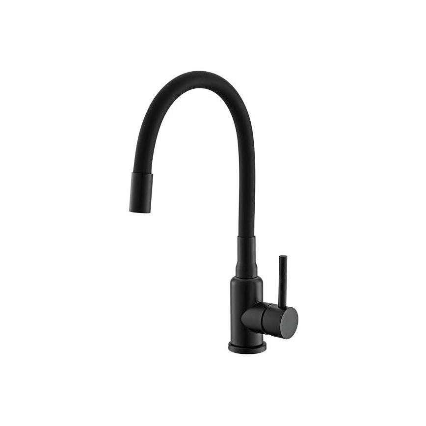 ALVEUS SETA23232 - Кухненска мивка CADIT 86x50 см + смесител с гъвкаво рамо MINTAS 34 см гранит/матов черен