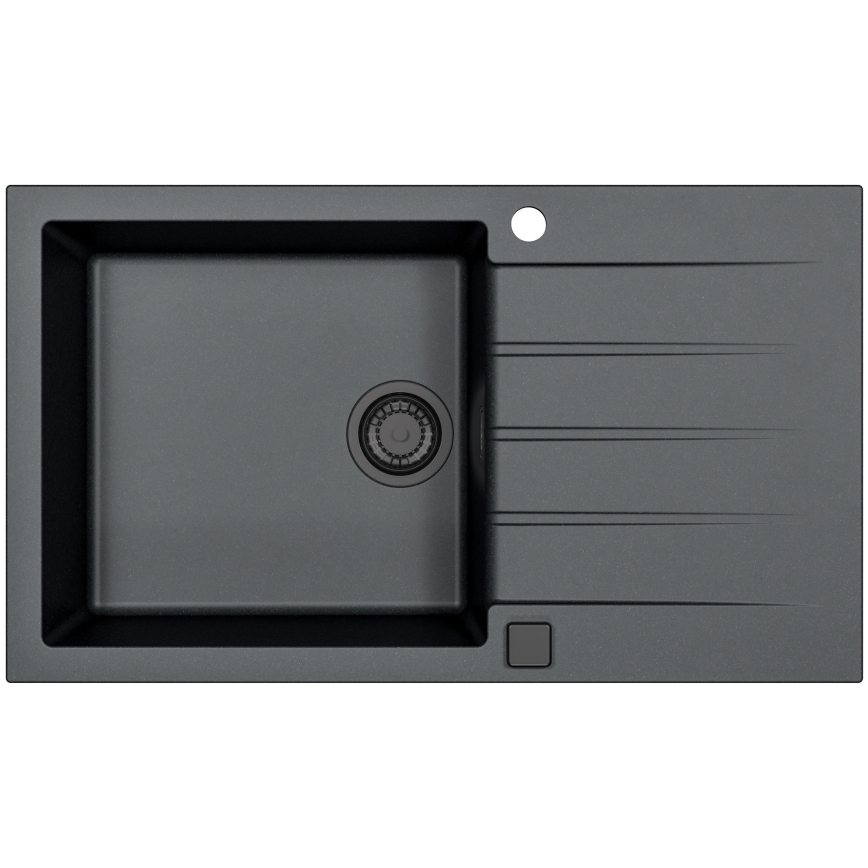 ALVEUS SETA23232 - Кухненска мивка CADIT 86x50 см + смесител за мивка с гъвкав чучур MINTAS 34 см гранит/матово черно