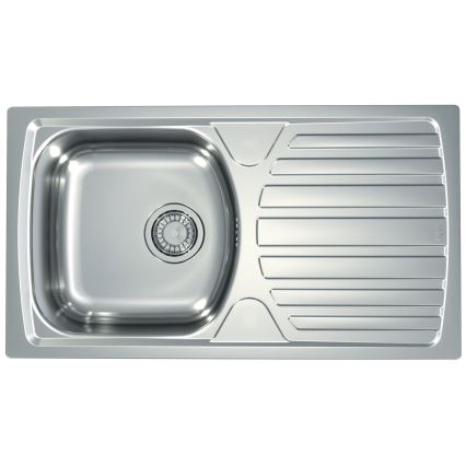 ALVEUS SETA259 - Мивка BASIC 78x43,5 см + смесител RIVIERA 14,8 см сатен/глянцев хром