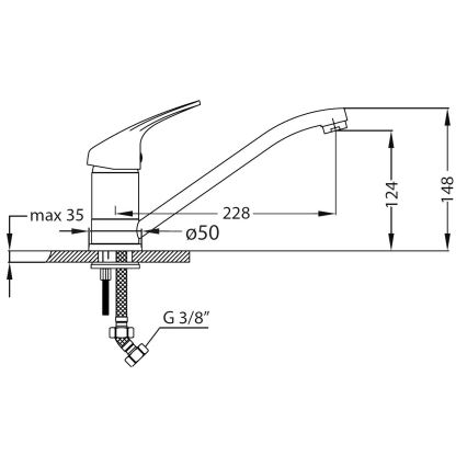 ALVEUS SETA259 - Мивка BASIC 78x43,5 см + смесител RIVIERA 14,8 см сатен/глянцев хром