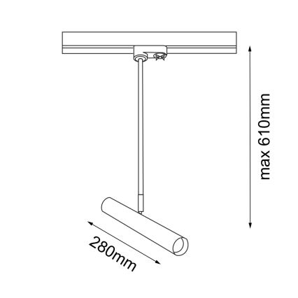Amplex - Висящ полилей за релсова система 1xGU10-MR11/15W/230V черен/месинг