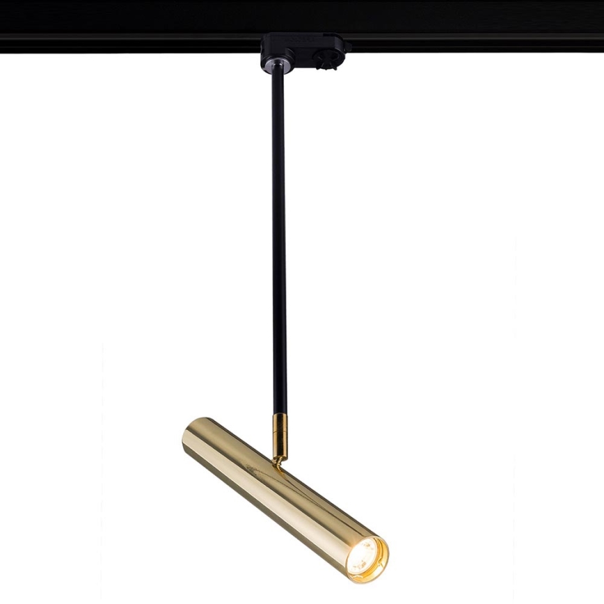 Amplex - Висящ полилей за релсова система 1xGU10-MR11/15W/230V черен/месинг