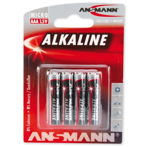 Ansmann 09630 LR03 AAA RED - 4ks Алкална батерия 1,5V