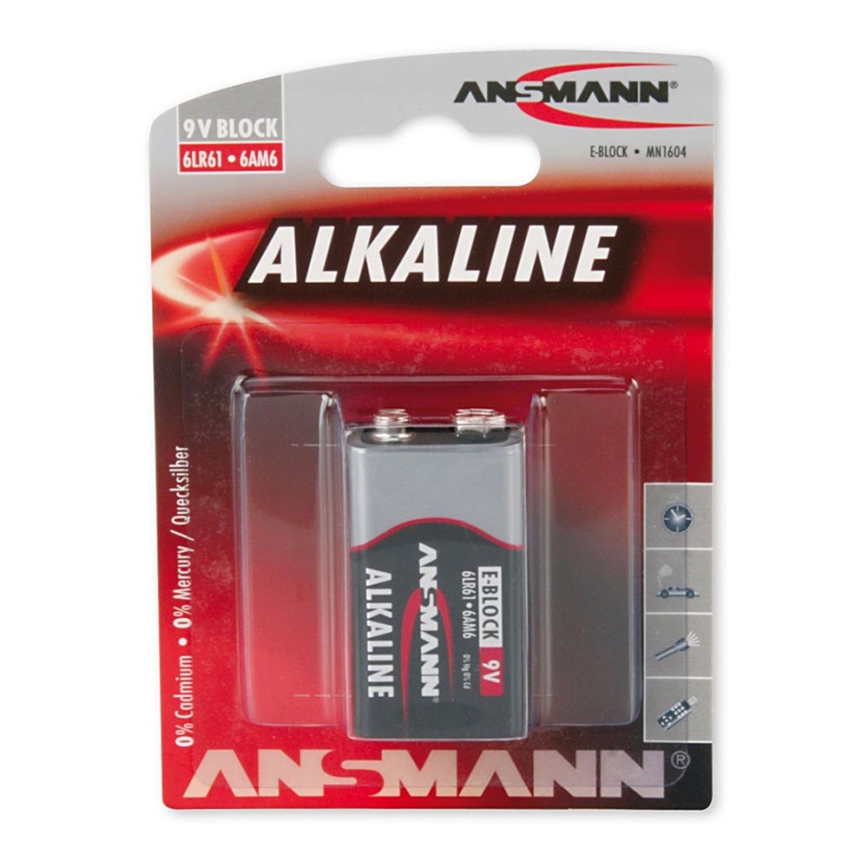 Ansmann 09887 6LR61 9V Block RED - Алкална батерия 9V