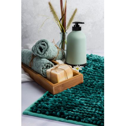 Антихлъзгаща постелка за баня CHENILLE 50x80 см тюркоазна