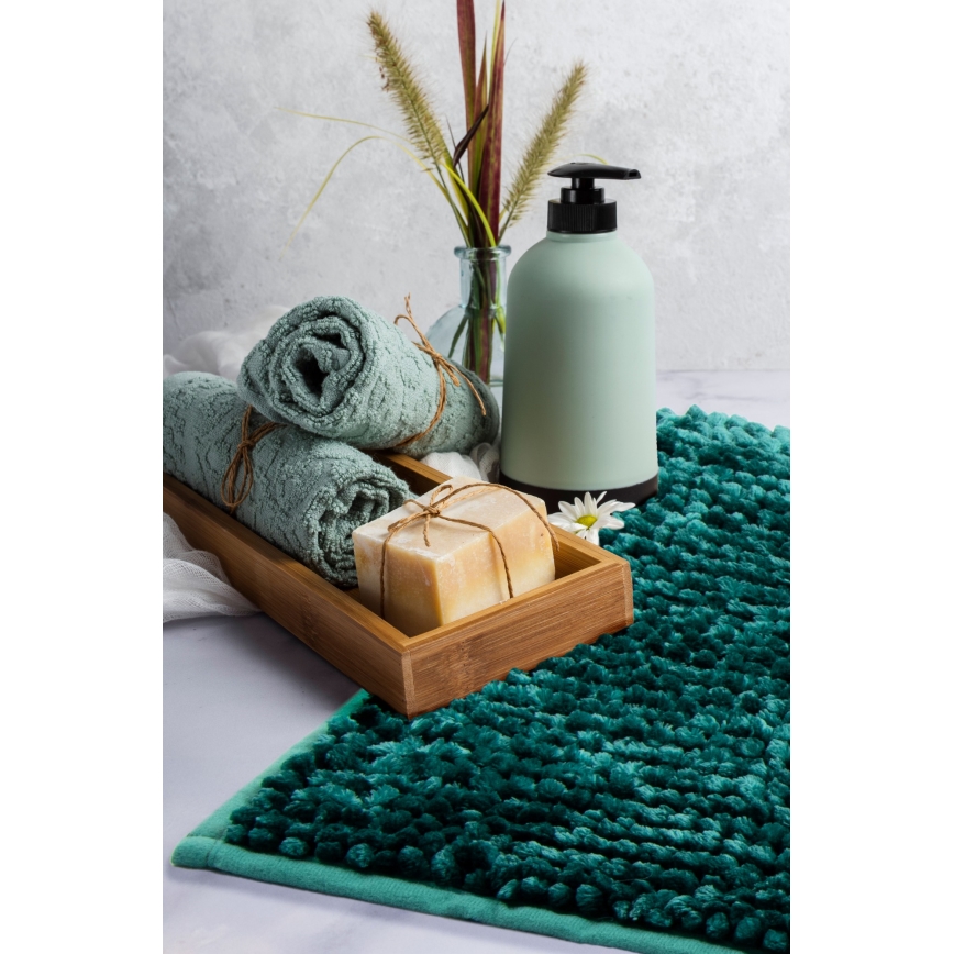 Антихлъзгаща постелка за баня CHENILLE 50x80 см тюркоазна