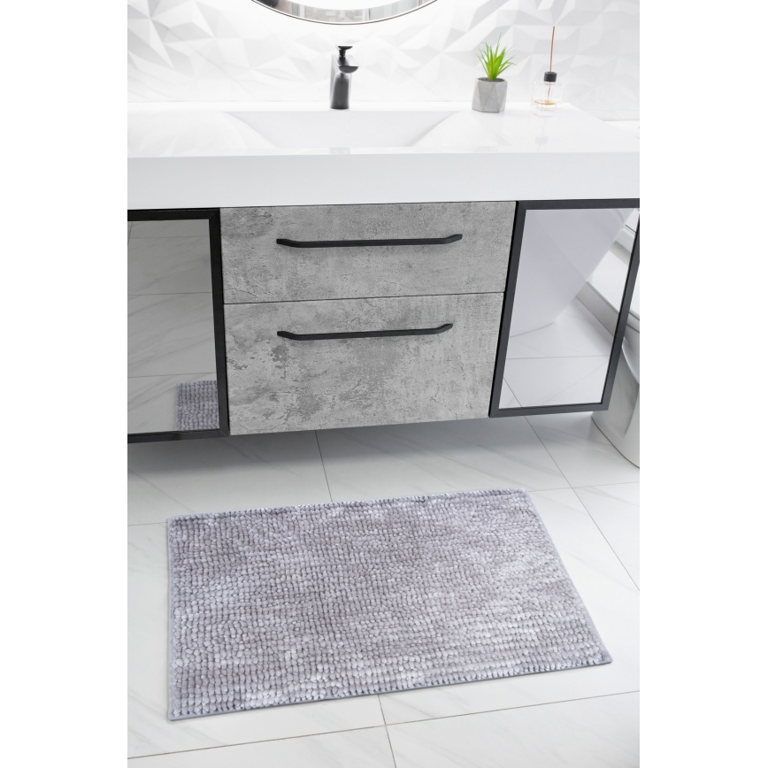 Антихлъзгащо килимче за баня CHENILLE 50x80 cm сиво