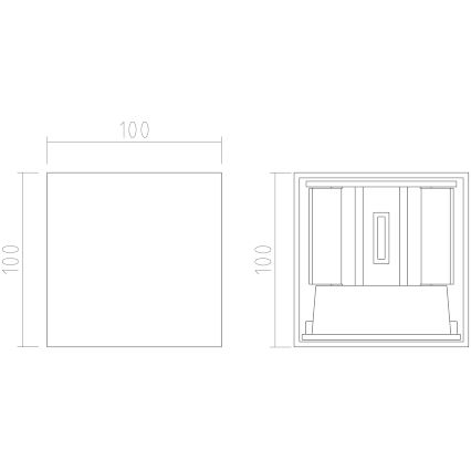 APLED - LED Екстериорна Стенна лампа CUBE 2xLED/3W/230V IP65
