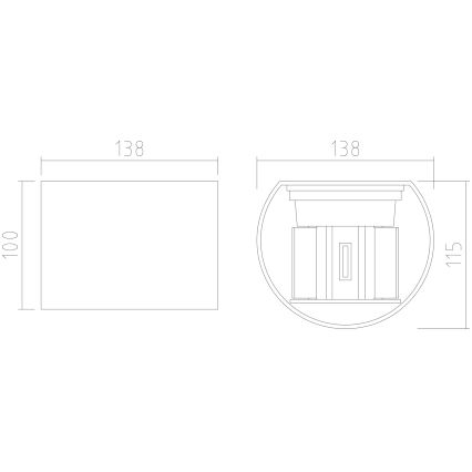 APLED - LED Екстериорна Стенна лампа OVAL 2xLED/3W/230V IP65