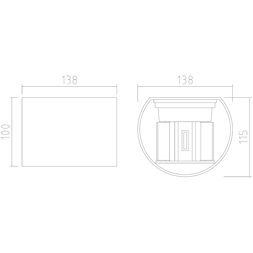 APLED - LED Екстериорна Стенна лампа OVAL 2xLED/3W/230V IP65