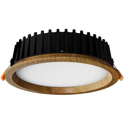 APLED - LED Лампа за окачен таван RONDO WOODLINE LED/12W/230V 3000K Ø 20 см дъб масивнo дървo