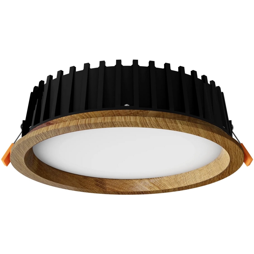 APLED - LED Лампа за окачен таван RONDO WOODLINE LED/12W/230V 3000K Ø 20 см дъб масивнo дървo