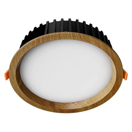 APLED - LED Лампа за окачен таван RONDO WOODLINE LED/12W/230V 3000K Ø 20 см дъб масивнo дървo