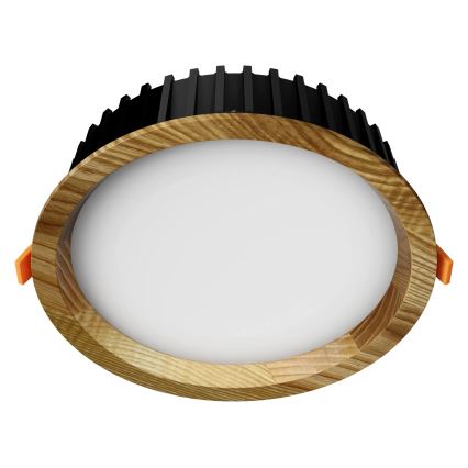 APLED - LED Лампа за окачен таван RONDO WOODLINE LED/12W/230V 3000K Ø 20 см пепел масивнo дървo