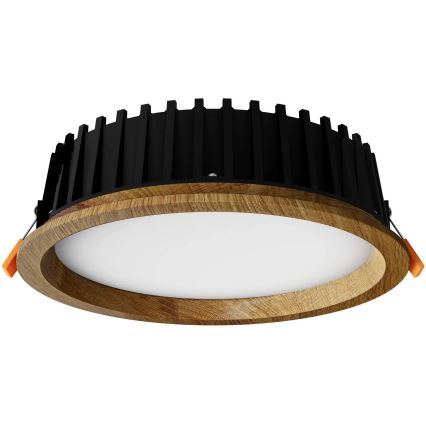 APLED - LED Лампа за окачен таван RONDO WOODLINE LED/12W/230V 4000K Ø 20 см дъб масивнo дървo