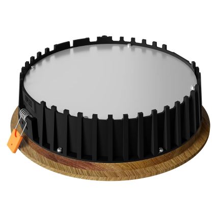 APLED - LED Лампа за окачен таван RONDO WOODLINE LED/12W/230V 4000K Ø 20 см дъб масивнo дървo