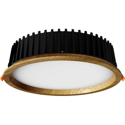 APLED - LED Лампа за окачен таван RONDO WOODLINE LED/18W/230V 3000K Ø 26 см дъб масивнo дървo