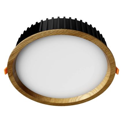 APLED - LED Лампа за окачен таван RONDO WOODLINE LED/18W/230V 3000K Ø 26 см дъб масивнo дървo